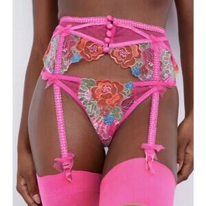 For Love & Lemon Victoria's Secret Luella Garter Belt Pink Size XXS NEW